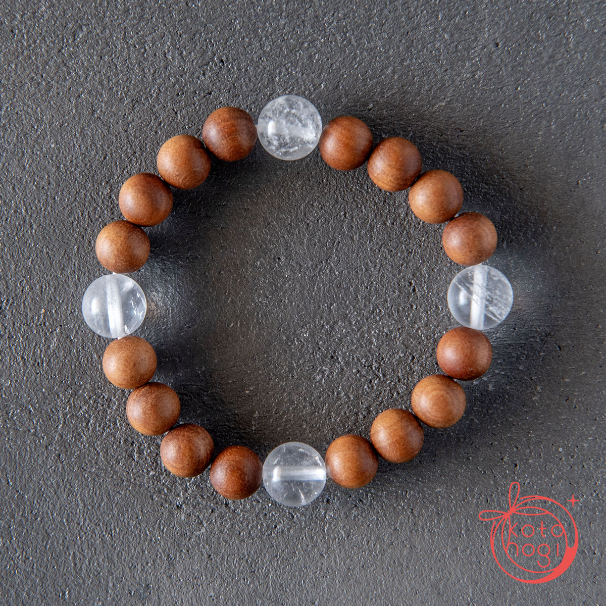 浄化と直感力のお守りブレスレット「祝り」サチャマニクォーツ 白檀の画像