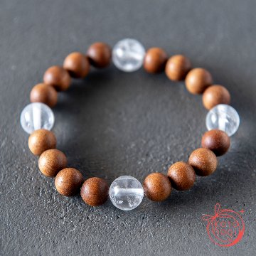 浄化と直感力のお守りブレスレット「祝り」サチャマニクォーツ 白檀の画像