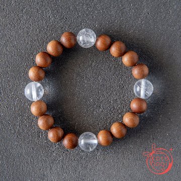 浄化と直感力のお守りブレスレット「祝り」サチャマニクォーツ 白檀の画像