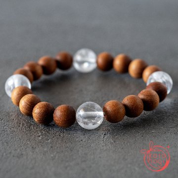 浄化と直感力のお守りブレスレット「祝り」サチャマニクォーツ 白檀の画像