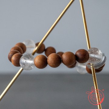 浄化と直感力のお守りブレスレット「祝り」サチャマニクォーツ 白檀の画像