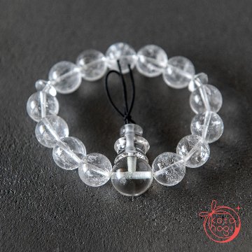 【強力浄化×開運】お守りブレスレット「甘露」ガネーシュヒマール産手磨き親玉＆ボサ × パールバティー渓谷産マニカラン水晶の画像