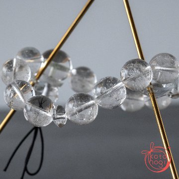 【強力浄化×開運】お守りブレスレット「甘露」ガネーシュヒマール産手磨き親玉＆ボサ × パールバティー渓谷産マニカラン水晶の画像