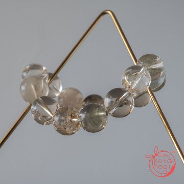 【前向き・直感力】お守りブレスレット「祝り」スモーキーガーデンクォーツ ラビットヘアクォーツの画像