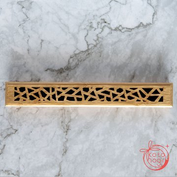 お香立て 竹製｜透かし彫りの木製お香ケースの画像