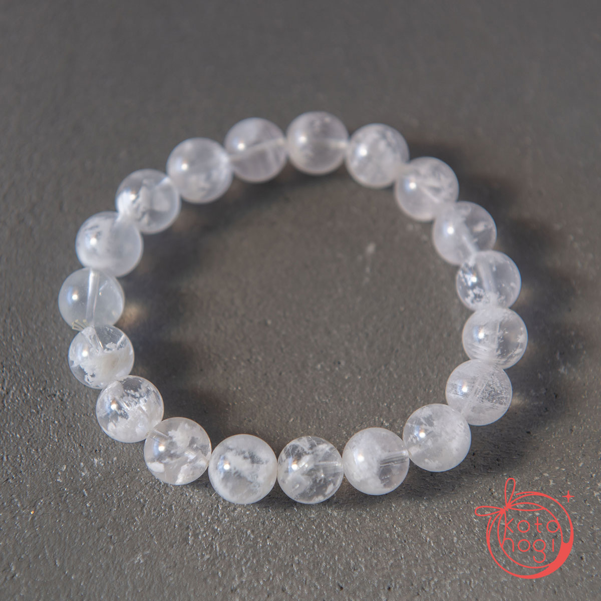 【宇津木選抜】癒しと浄化のお守りブレスレット「祝り」ホワイトスノーガーデンクォーツの画像