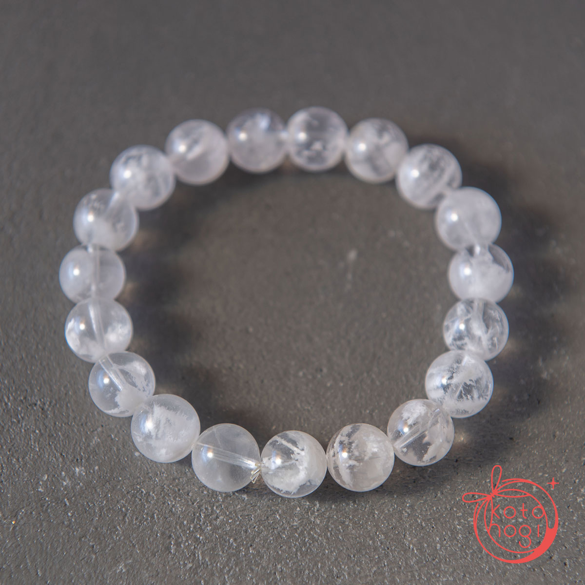 【宇津木選抜】癒しと浄化のお守りブレスレット「祝り」ホワイトスノーガーデンクォーツの画像