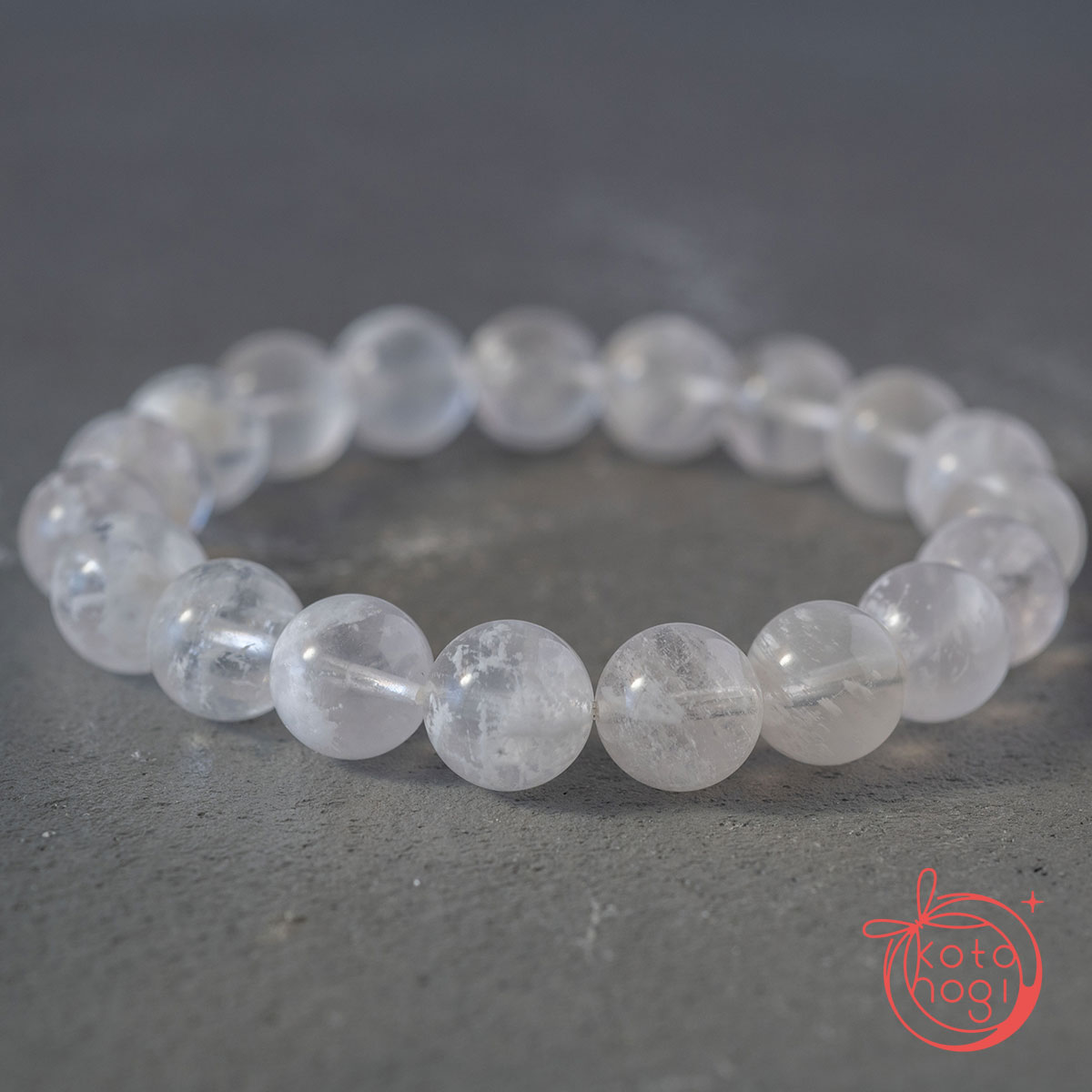 【宇津木選抜】癒しと浄化のお守りブレスレット「祝り」ホワイトスノーガーデンクォーツの画像