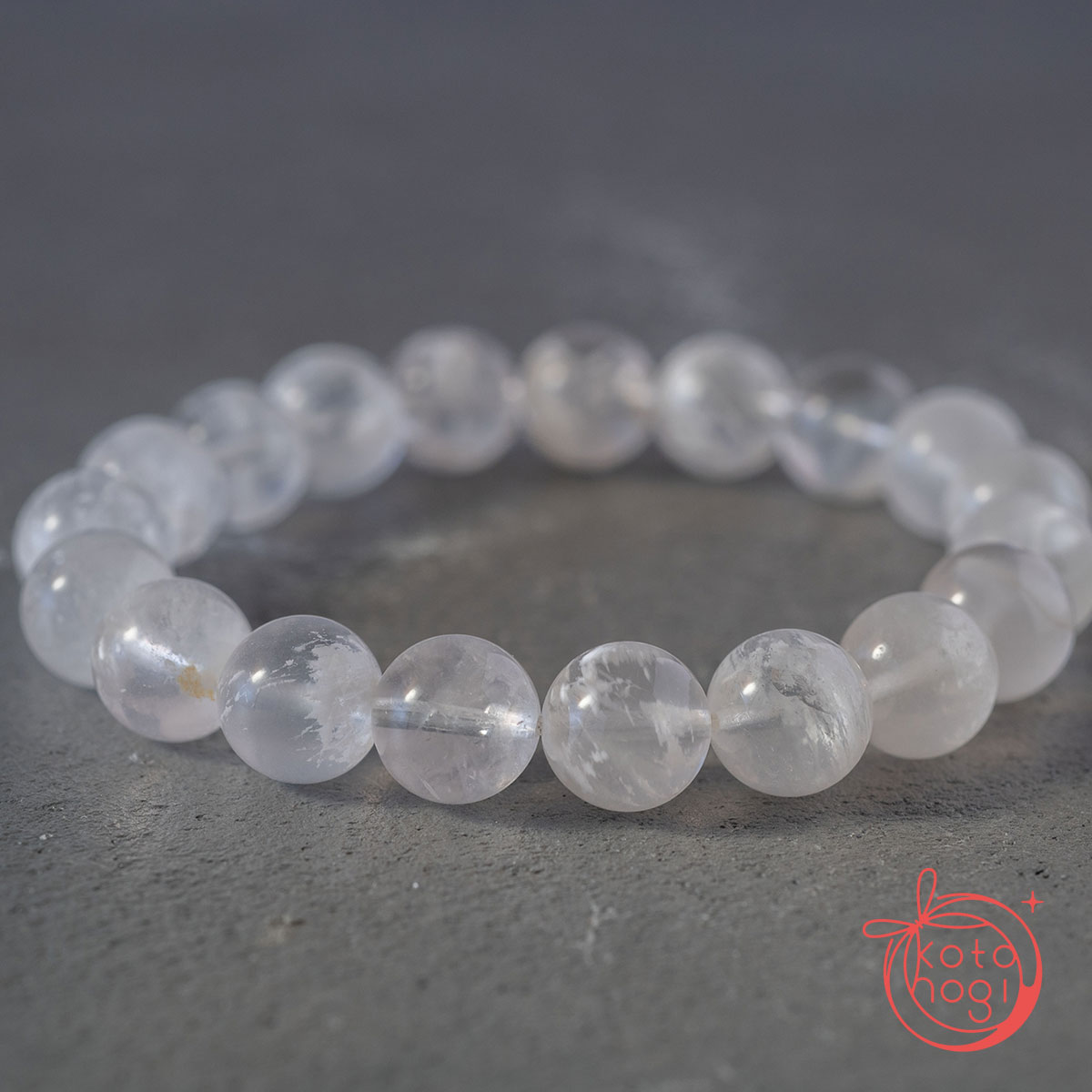 【宇津木選抜】癒しと浄化のお守りブレスレット「祝り」ホワイトスノーガーデンクォーツの画像