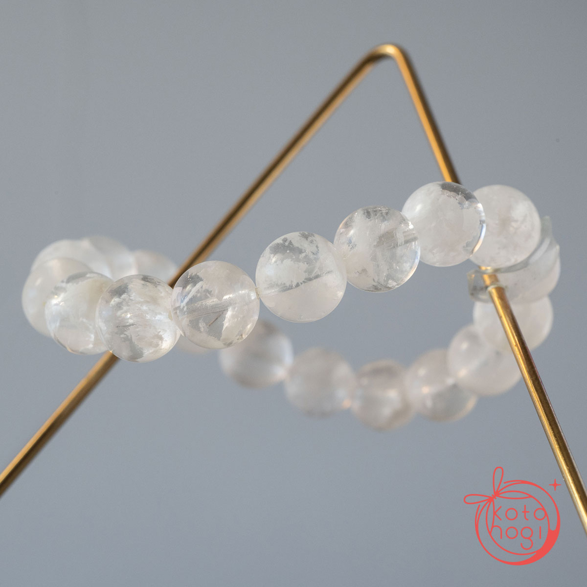 【宇津木選抜】癒しと浄化のお守りブレスレット「祝り」ホワイトスノーガーデンクォーツの画像