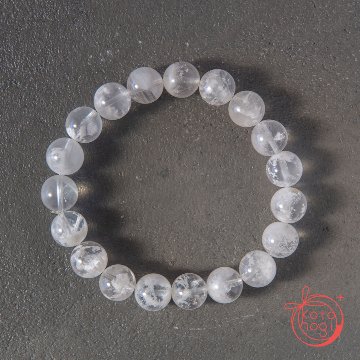 【宇津木選抜】癒しと浄化のお守りブレスレット「祝り」ホワイトスノーガーデンクォーツの画像