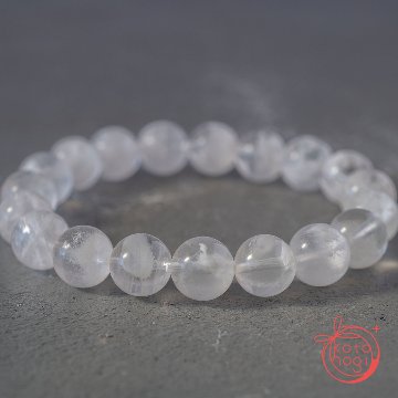 【宇津木選抜】癒しと浄化のお守りブレスレット「祝り」ホワイトスノーガーデンクォーツの画像