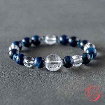 浄化・前向き・人間関係のお守りブレスレット「祝り」ブルースギライト ガネーシュヒマール ロンドンブルートパーズの画像