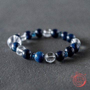浄化・前向き・人間関係のお守りブレスレット「祝り」ブルースギライト ガネーシュヒマール ロンドンブルートパーズの画像