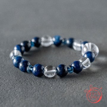 浄化・前向き・人間関係のお守りブレスレット「祝り」ブルースギライト ガネーシュヒマール ロンドンブルートパーズの画像