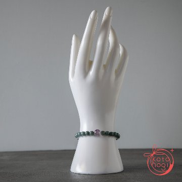 【前向き・潜在能力】お守りブレスレット「甘露」グアテマラ産青翡翠 スーパーセブン シルバー925の画像