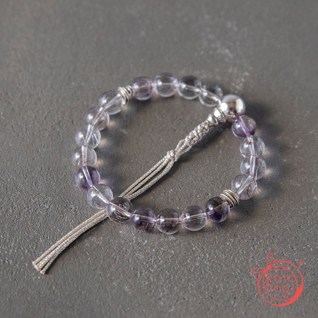 【魔除け・潜在能力・浄化】お守りブレスレット「甘露」スーパーセブン シルバー925 カレンシルバーの画像