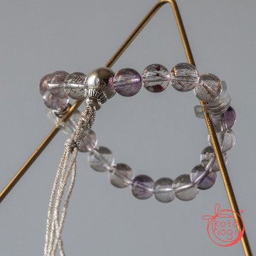 【魔除け・潜在能力・浄化】お守りブレスレット「甘露」スーパーセブン シルバー925 カレンシルバーの画像