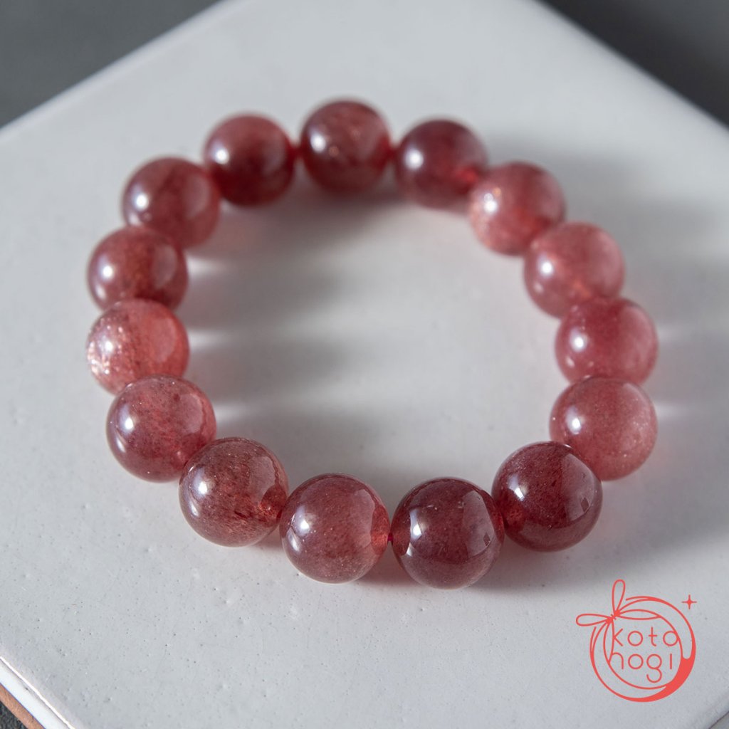 【宇津木選抜】恋愛運・人間関係のお守りブレスレット「祝り」ストロベリークォーツの画像