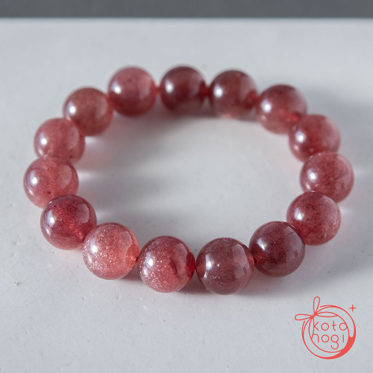 【宇津木選抜】恋愛運・人間関係のお守りブレスレット「祝り」ストロベリークォーツの画像