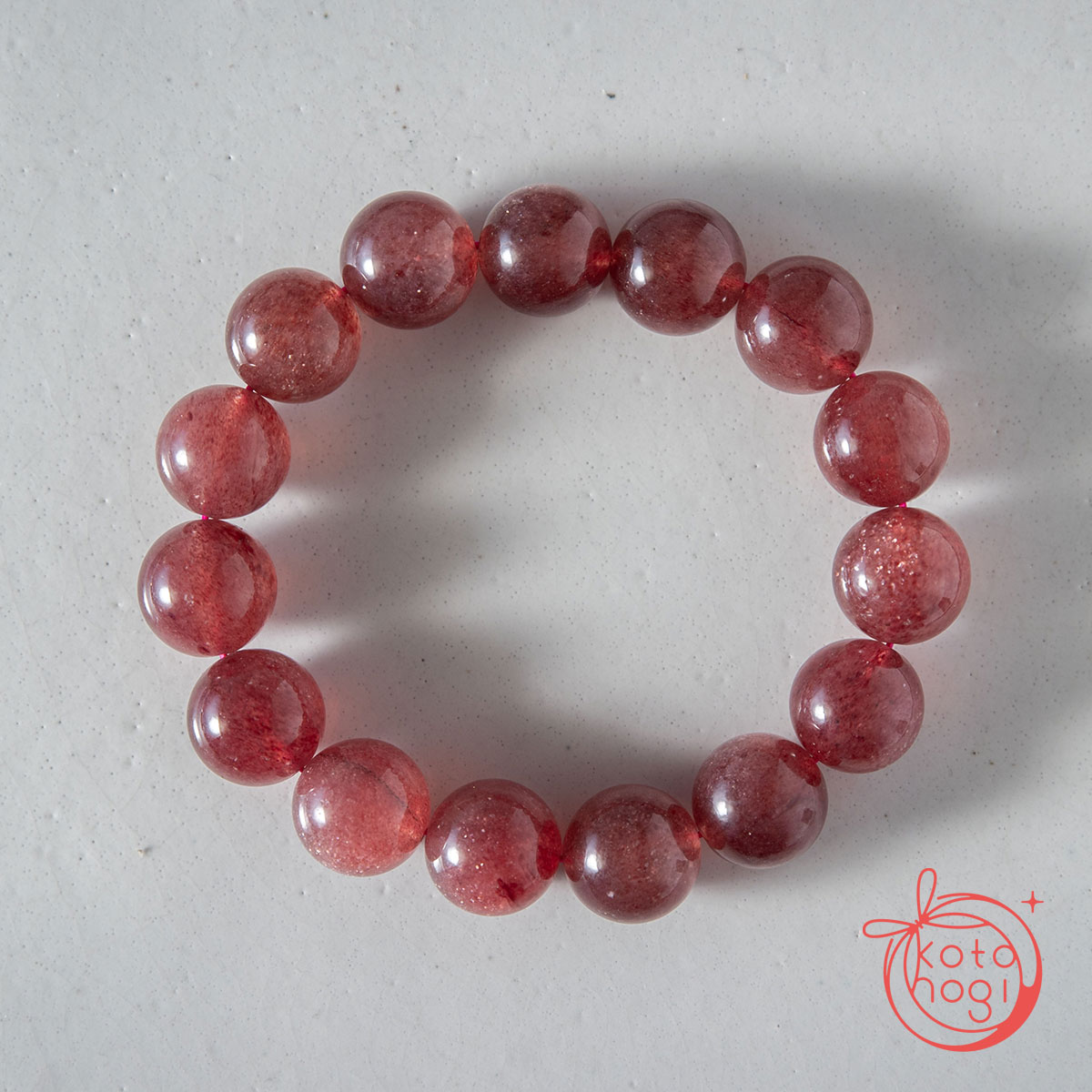 【宇津木選抜】恋愛運・人間関係のお守りブレスレット「祝り」ストロベリークォーツの画像