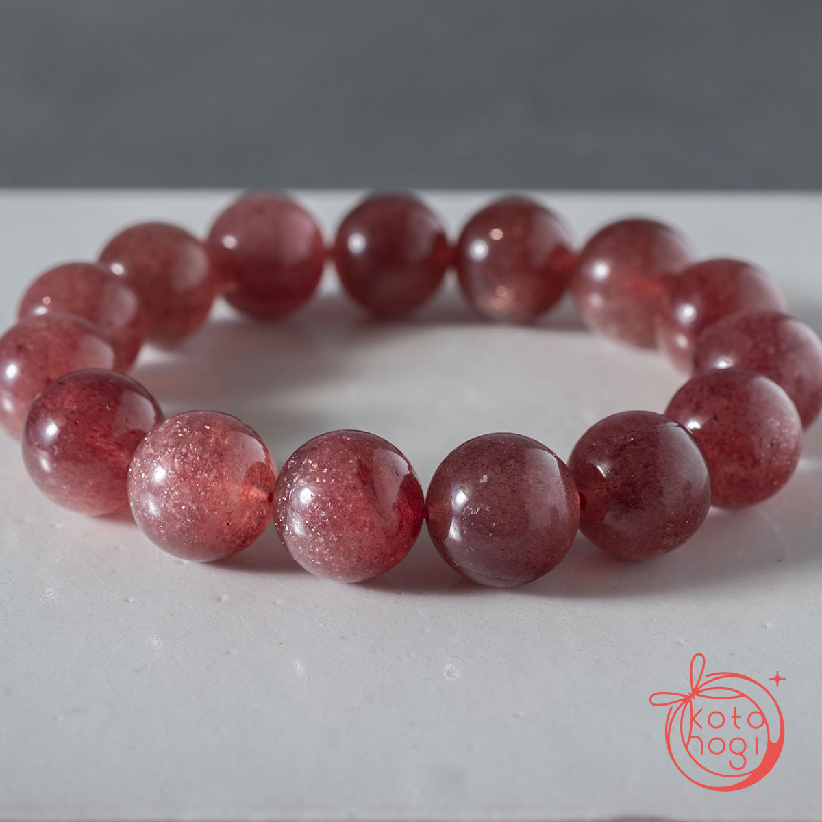 【宇津木選抜】恋愛運・人間関係のお守りブレスレット「祝り」ストロベリークォーツの画像