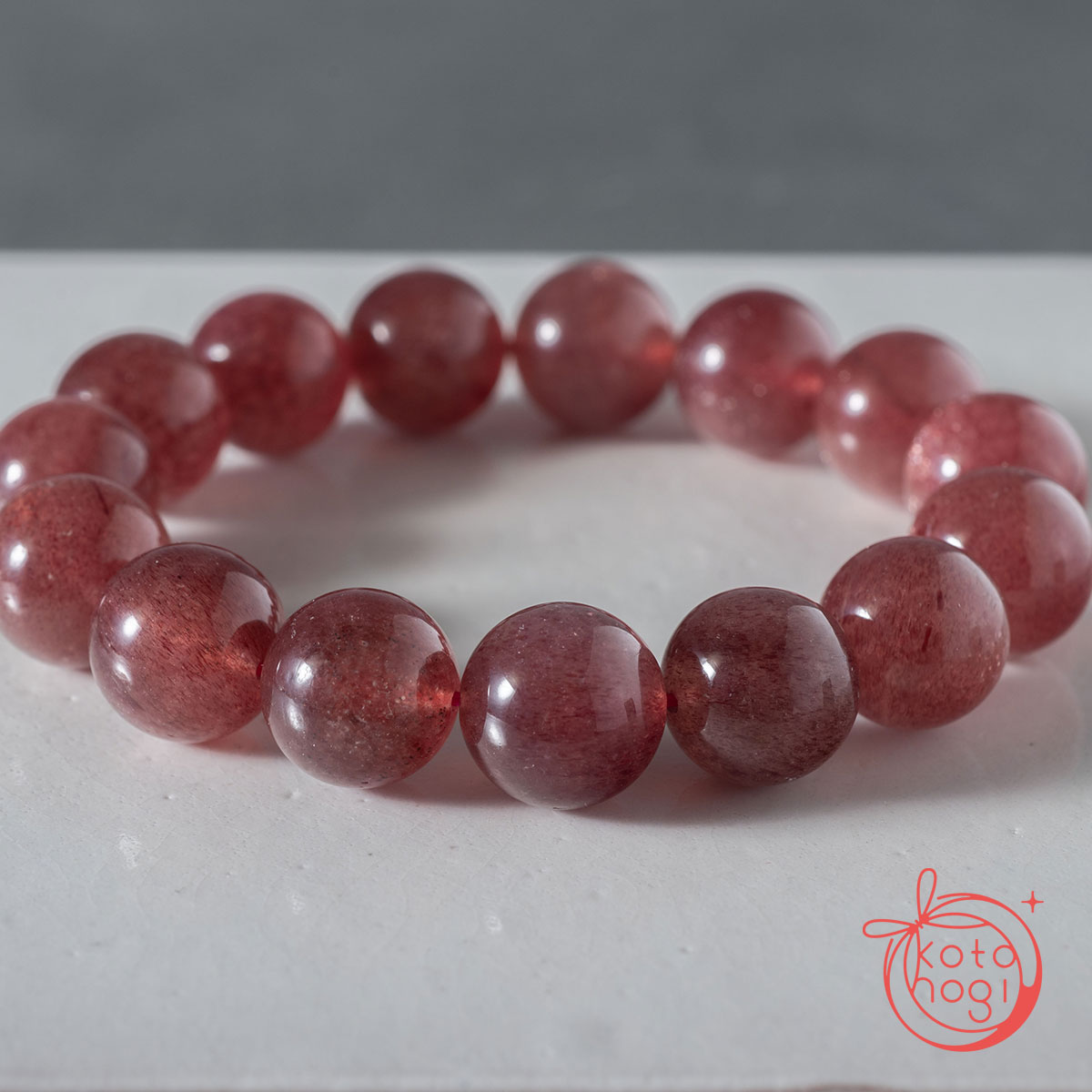 【宇津木選抜】恋愛運・人間関係のお守りブレスレット「祝り」ストロベリークォーツの画像