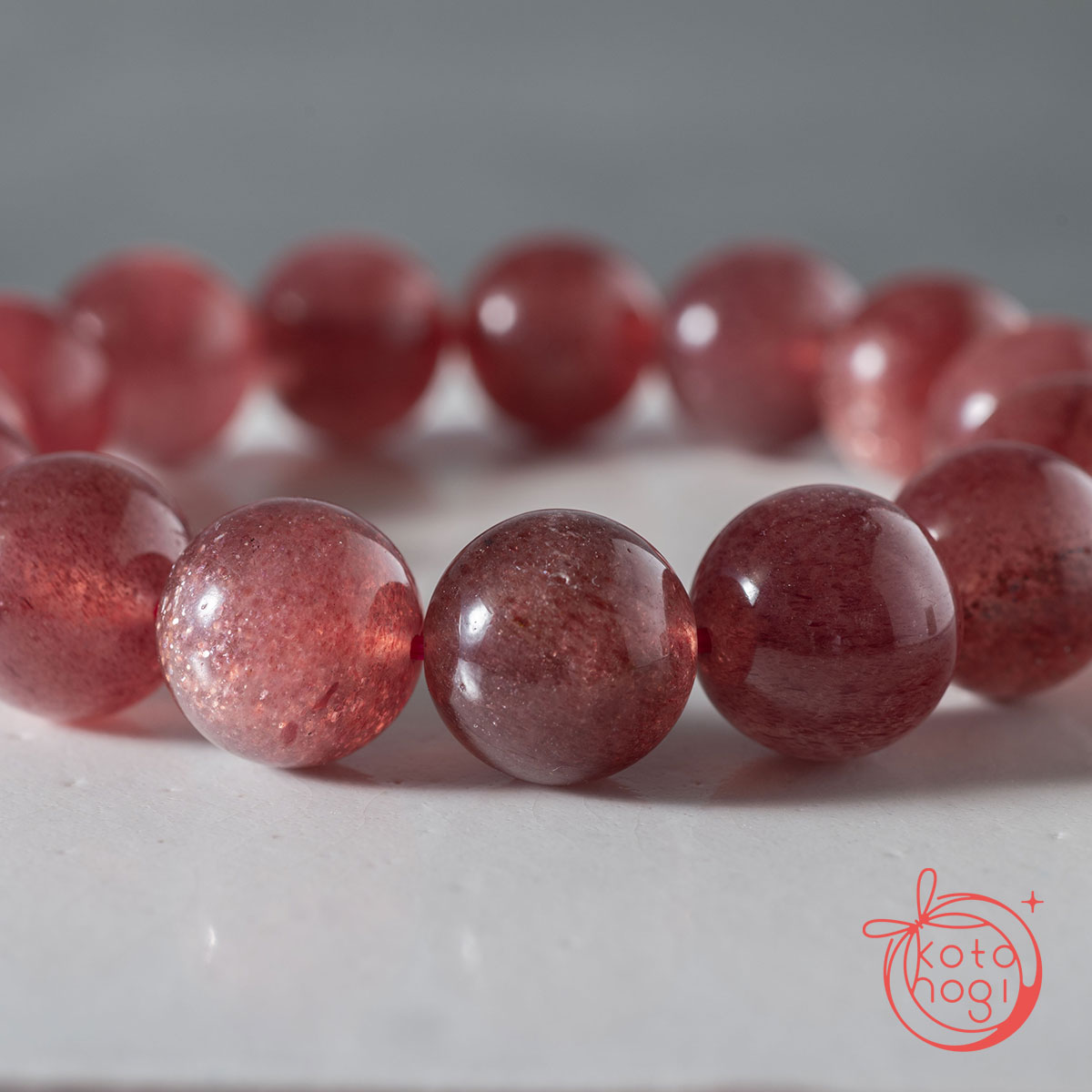 【宇津木選抜】恋愛運・人間関係のお守りブレスレット「祝り」ストロベリークォーツの画像