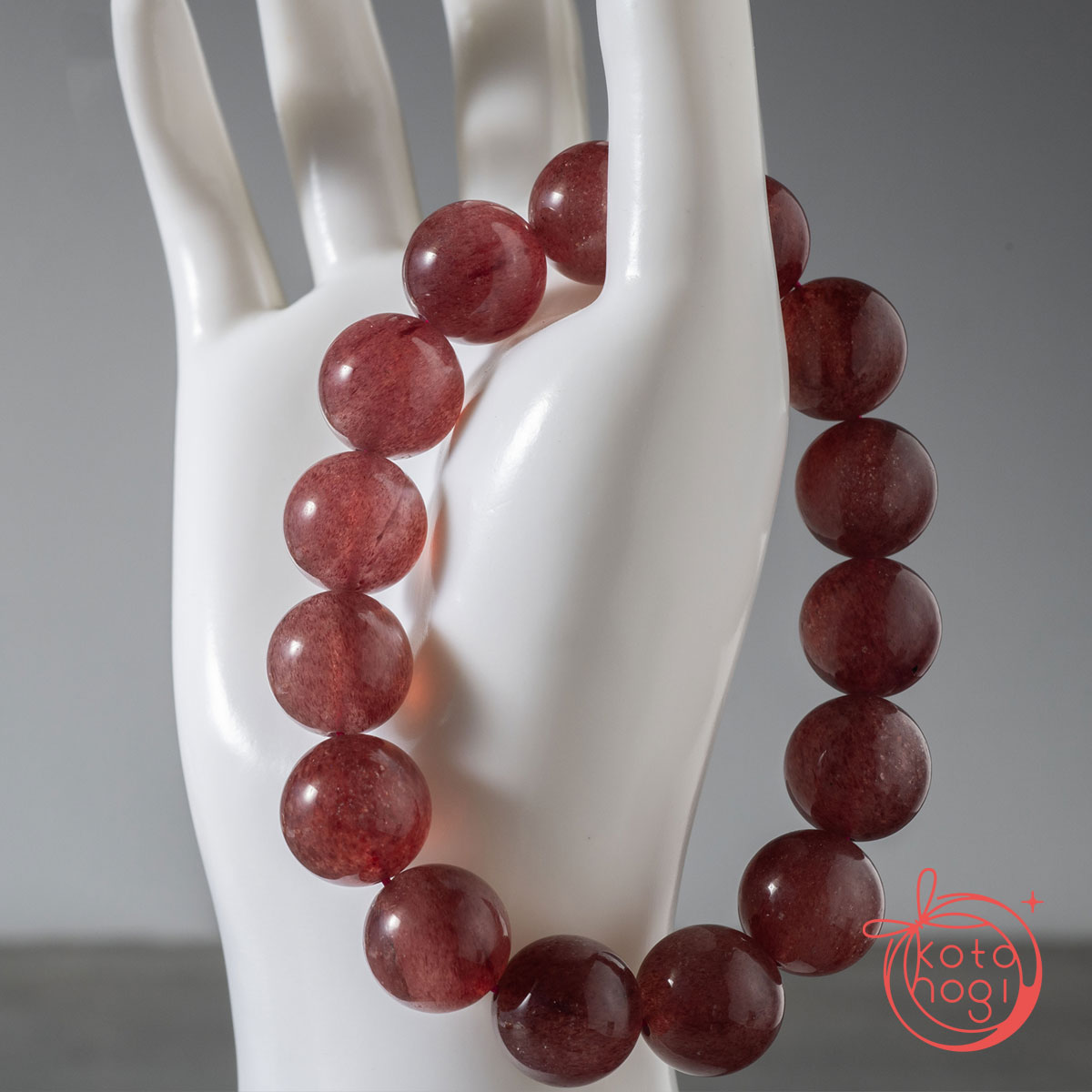 【宇津木選抜】恋愛運・人間関係のお守りブレスレット「祝り」ストロベリークォーツの画像