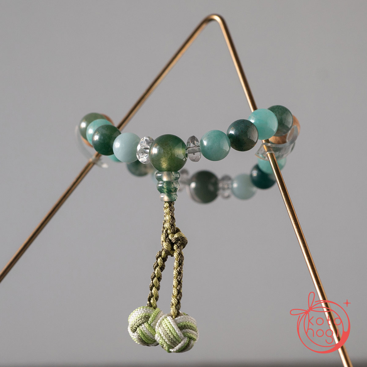 開運ブレスレット「若草」アマゾナイト ガーデンクォーツ 苔瑪瑙 桐【午年】【2026年開運】の画像