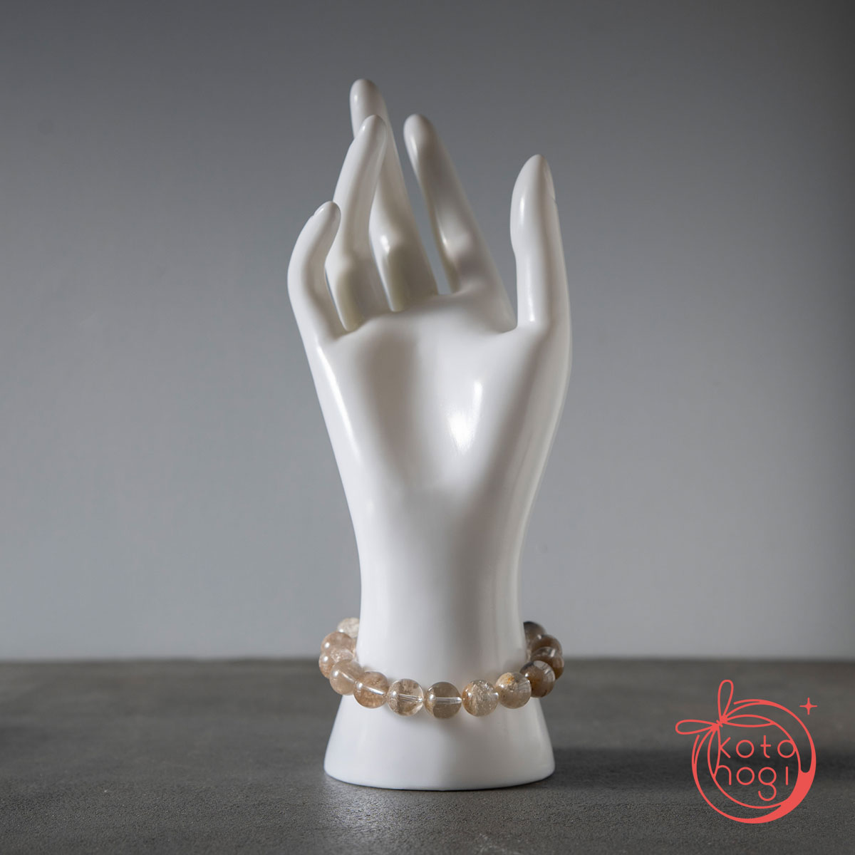 【宇津木選抜】金運アップ・良縁のお守りブレスレット「祝り」ホワイトガーデンクォーツ（聚寶盆）の画像