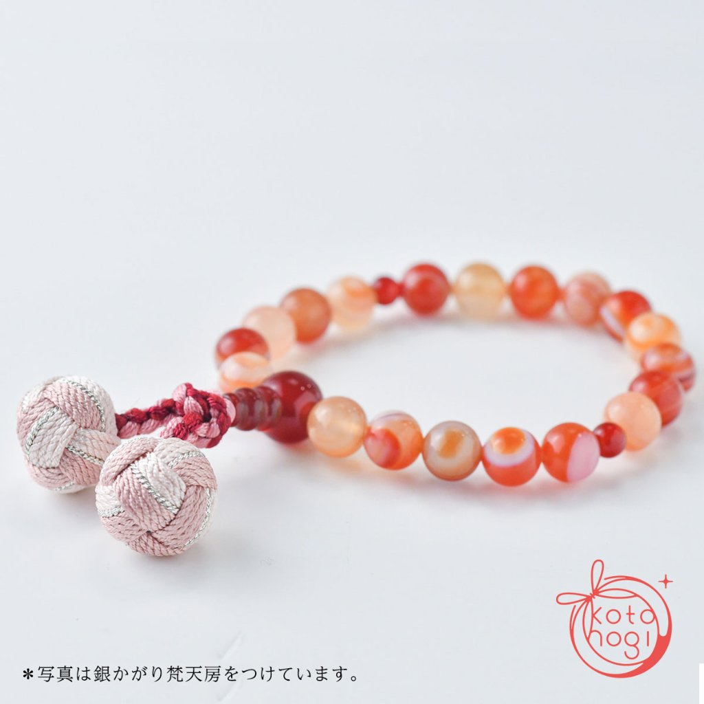 お守りブレスレット「祝り」 赤天眼石 赤瑪瑙【厄除け・魔除け】の画像