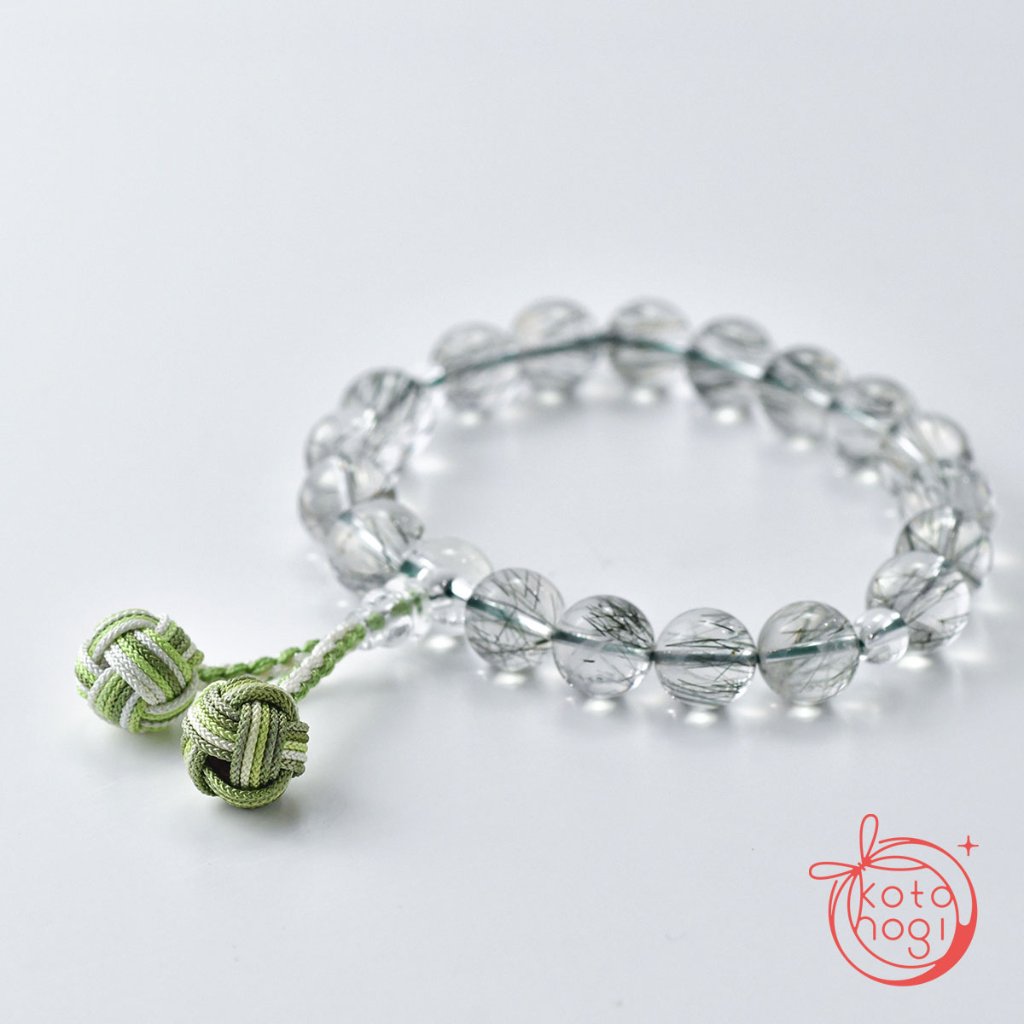 お守りブレスレット「祝り」 アクチノライトインクォーツの画像