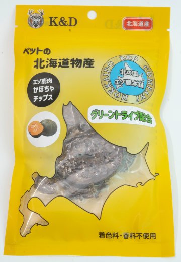 エゾ鹿肉かぼちゃチップス（グリーントライプ入）の画像