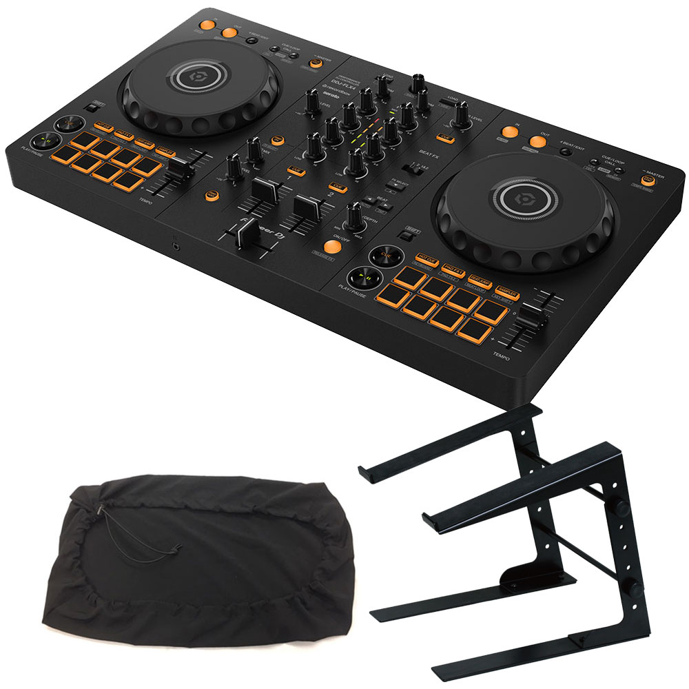 PioneerDJ DJコントローラー DDJ-FLX4 + PCスタンド + ダストカバー セット《rekordbox / Serato DJ Lite 対応》【DDJ-400後続機種】の画像