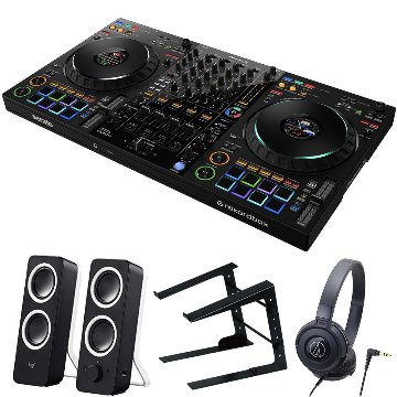 PioneerDJ 4CH DJコントローラー DDJ-FLX10 + ヘッドホンATH-S100 + PCスタンド + スピーカー Z200n セットの画像