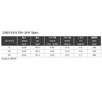 シャフト ムジーク　2HEAVEN MH-5の画像