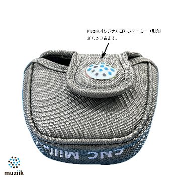 Putter Cover Ballistic Nylon ダブル磁石 ドーム型ゴルフマーカー付きの画像