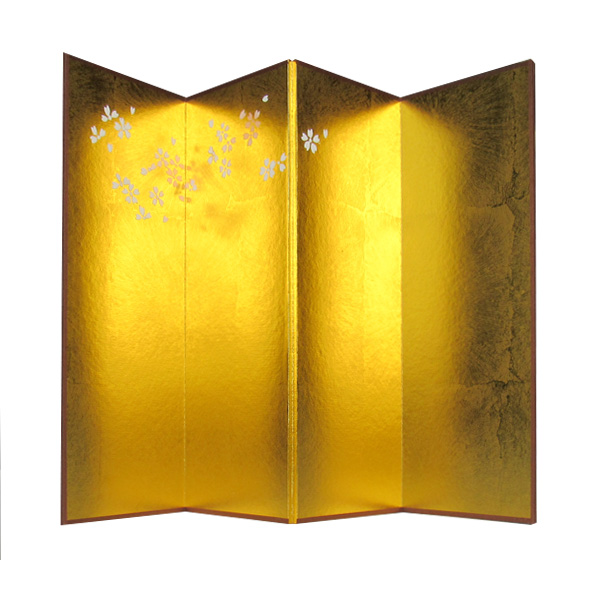 屏風 四曲屏風 無地 桜【完売】の画像