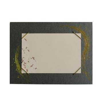 色紙掛け [京色紙掛 金彩] はがき用 濃灰（TC3-3）の画像