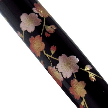 くれ竹万年毛筆[蒔絵物語]枝桜　黒 DU180-215の画像