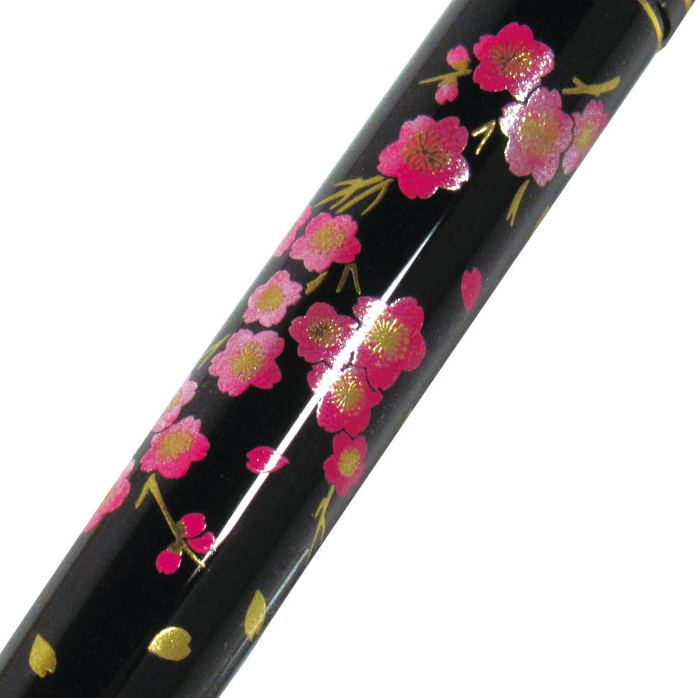 くれ竹万年毛筆[蒔絵物語]桜春風 黒　DU185-315の画像