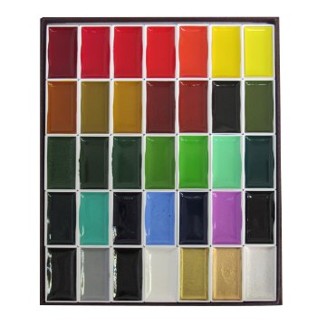 吉祥 [顔彩絵具] 35色 布箱上製の画像