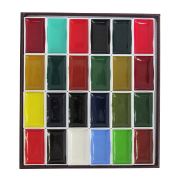 吉祥 [顔彩絵具] 24色 布箱上製の画像