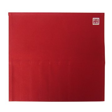 筆巻き オリジナル 倉敷帆布 赤 ポケット付き画像