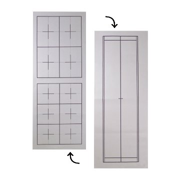 書道 下敷き TRラシャ両面罫入白長半紙中央線の画像