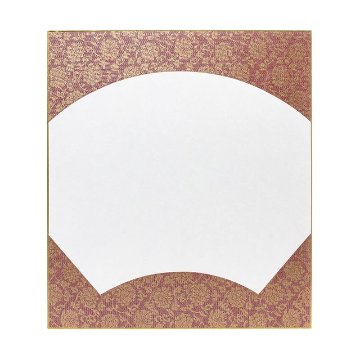 大色紙[扇面]外ﾄﾞﾝｽ 内画仙　エンジ　1枚の画像