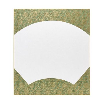 大色紙[扇面]外ﾄﾞﾝｽ 内画仙　緑　1枚の画像