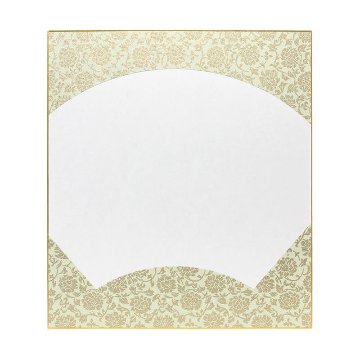 大色紙[扇面]外ﾄﾞﾝｽ 内画仙　白銀　1枚の画像