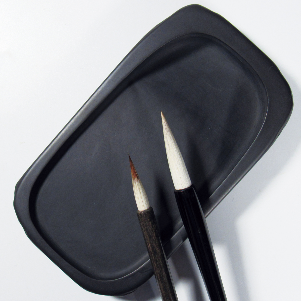 烏城彫　高級烏城セット（備前蝶・鹿(神鹿)・富貴） 書道セットの画像